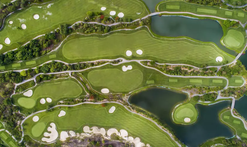 Sân Vinpearl Golf Nha Trang nhìn từ trên cao